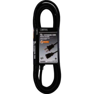 15' 16/2BLK EXT CORD