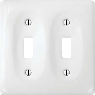 WHT/CERM 2TGL WALL PLATE