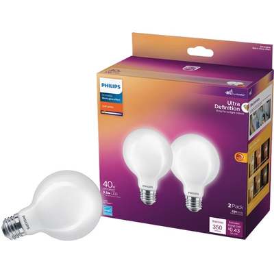 2PK 40W G25 WG LED BULB