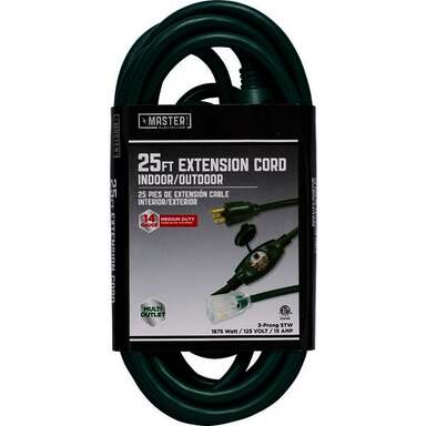 25' 14/3 GRN EXT CORD