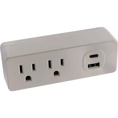 2 OUTLET TAP W/USB-A & USB-C