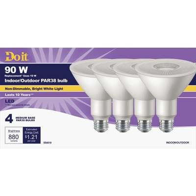 4PK 90W BW FLOOD LED BULB 3K