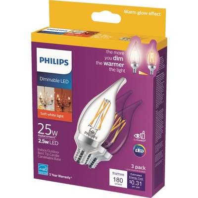 3PK 25W BA11 LED BULB
