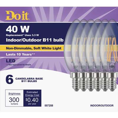 6PK 40WB11SW T20LED BULB