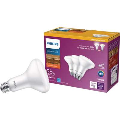 3PK 65W BR30 SW LED BULB