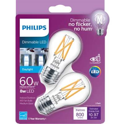 2PK 60W A15 DL LED BULB