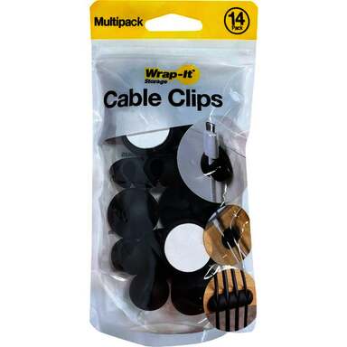 14pk Blk Cable Clip