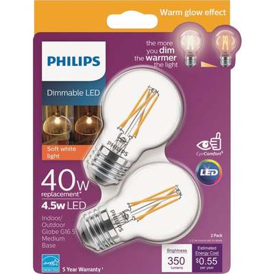 2PK 40W G16.5MD LED BULB