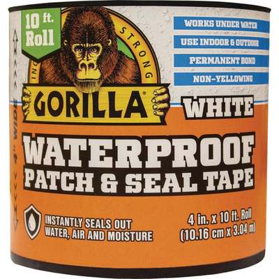 Gorilla 4 In. x 10 Ft. Waterproof Patch & Seal Repair Tape, White