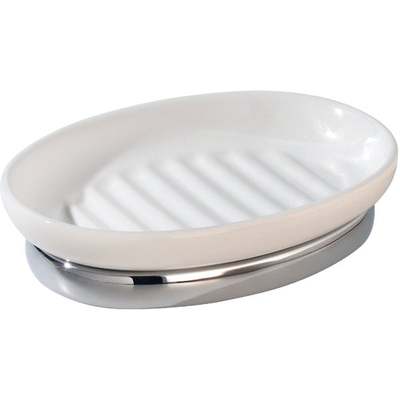 WH/CHROME SOAP DISH