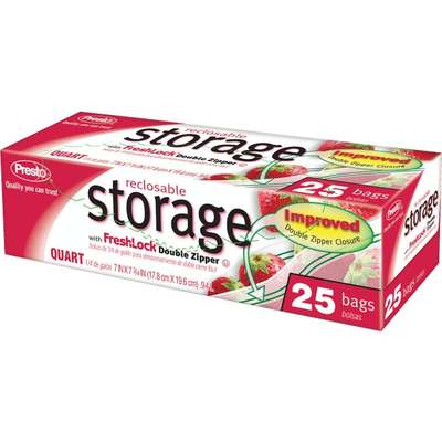 QT RECLOSE STORAGE BAG 25CT