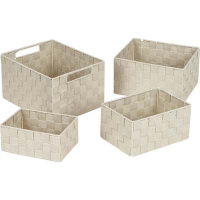 4PC BEIGE STORAGE BASKET