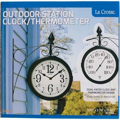 DBL FACE CLK/THERMOMETER