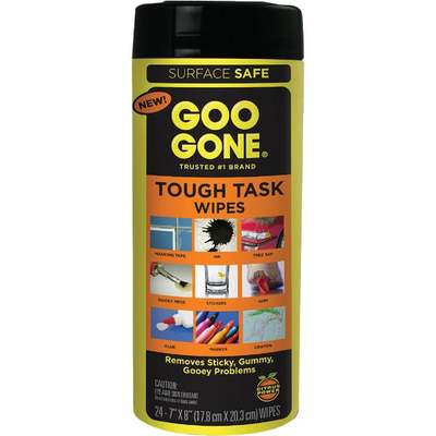 Goo Gone Tough Task Citrus 3-1/4 In. x 3-1/4 In. Multi-Purpose Wipes