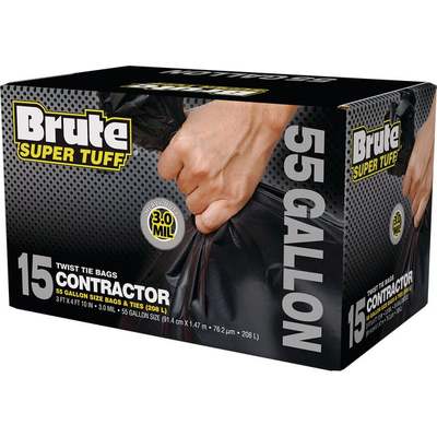 Brute Super Tuff 55 Gal. Contractor Black Drum Liner (15-Count)