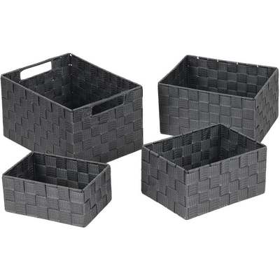 4PC GRAY STORAGE BASKET
