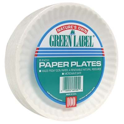 100 COUNT 6" PAPER PLATE