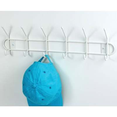 WHITE 6 HOOK RACK