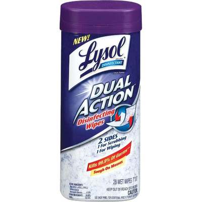 LYSOL DUAL ACTION WIPES 28CT