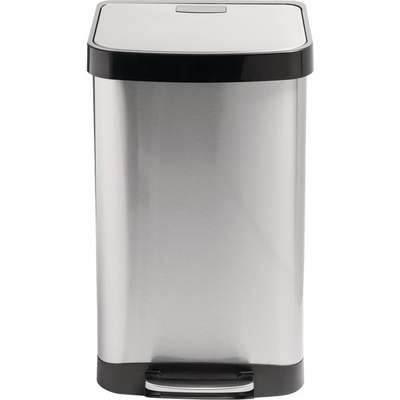 50L SQUARE SS TRASH CAN