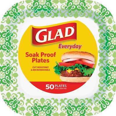 50CT 10" SQR PAPER PLATE