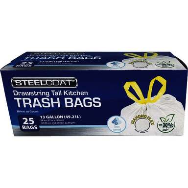 25CT 13GAL WHT FLEX BAG