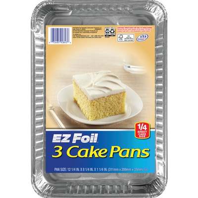 PAN FOIL CAKE OBLONG 3PK