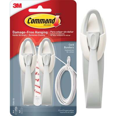 Command Decorative Cord Bundler Hook with Adhesive (2-Count)