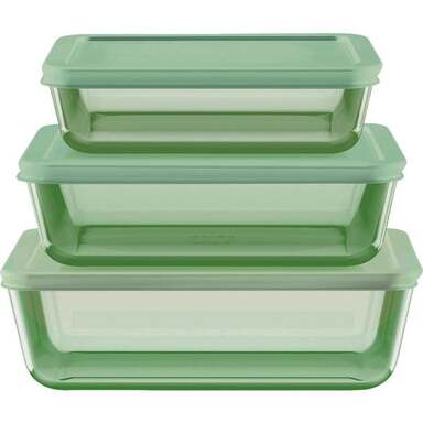6PC PYREX RECTANGLE STORAGESET
