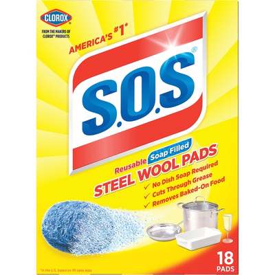 18PK SOS SCOURING PADS