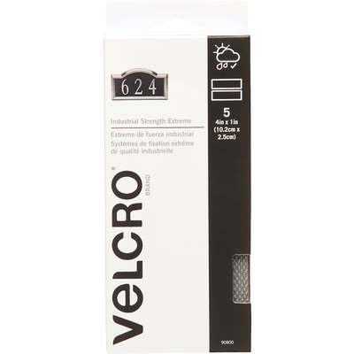 VELCRO Brand Industrial Strength Extreme Gray 1 In. x 4 In. Adhesive Hook &