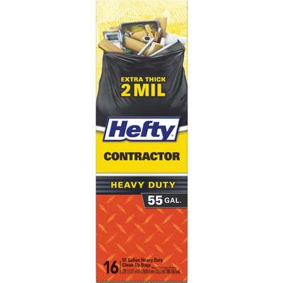 Hefty 55 Gal. Contractor Black Trash Bag (16-Count)