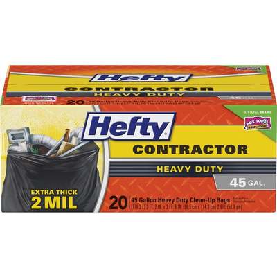 Hefty 45 Gal. Contractor Black Trash Bag (20-Count)