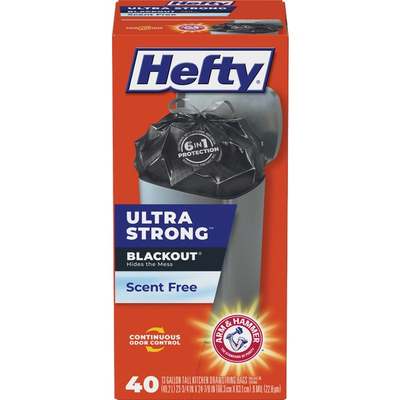 Hefty BlackOut 13 Gal. Tall Kitchen Black Trash Bag (40-Count)