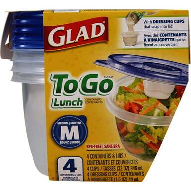 4CT32OZ MEDRND CONTAINER