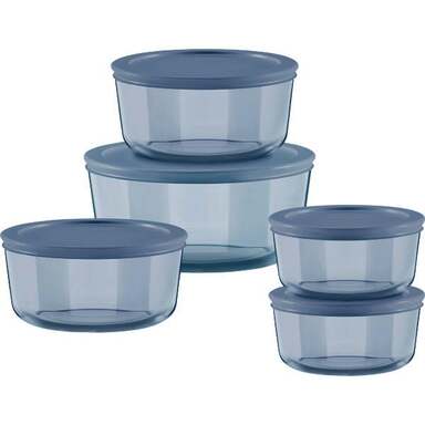 10PC PYREX ROUND STORAGE SET