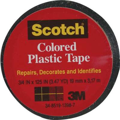 SCOTCH 3/4"BLK PLST TAPE