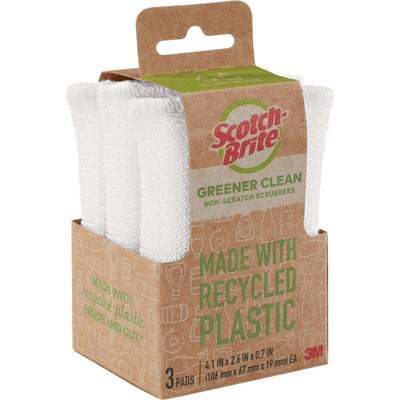 3PK 3M GREENER PLASTIC SCRUBBER
