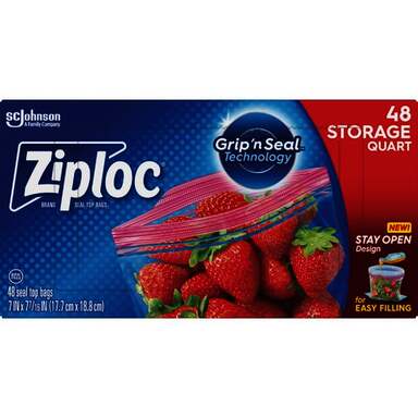 48CT QT ZIPLOC STRG BAG
