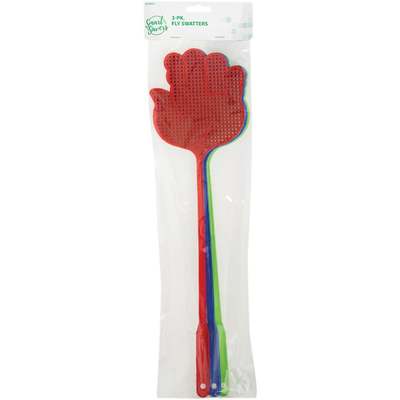 FLY SWATTER, 3PC PLASTIC HAND