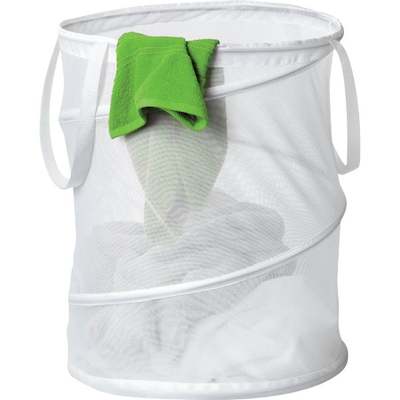 MED WHT MESH HAMPER