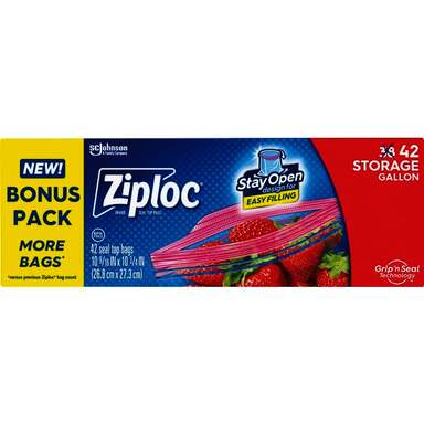 42CT GAL ZIPLOC STRG BAG