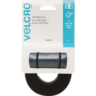 VELCRO Brand One-Wrap 3/4 In. x 12 Ft. Black Multi-Use Hook & Loop Roll