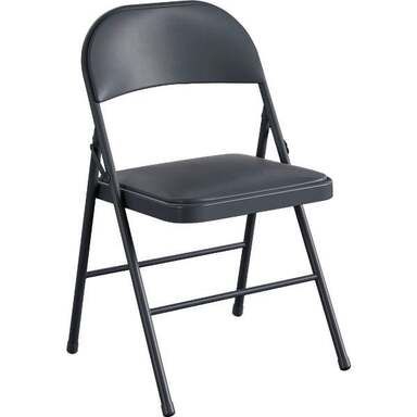GRY VINYL FOLDING CHAIR