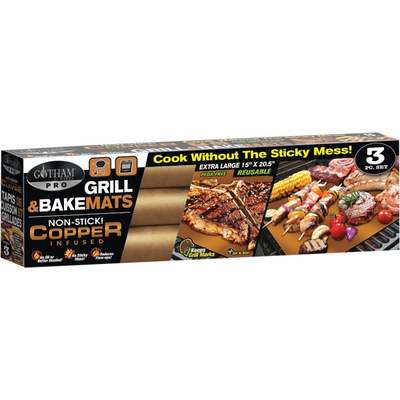 3PK COPPER GRILL MAT