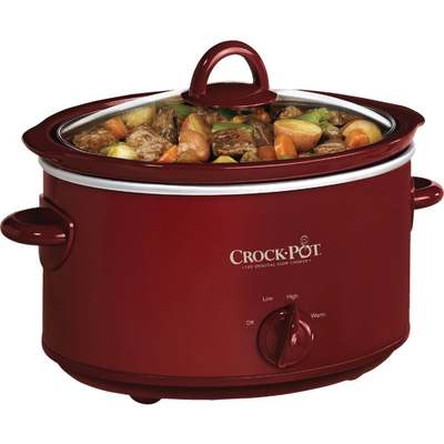 RED 4QT OVAL SLOW COOKER