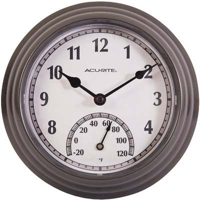 IN-OUT CLOCK/THERMOMETER 8.5"