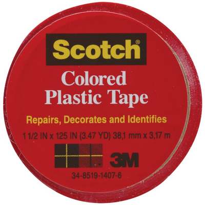 SCOTCH 1-1/2"RED PL TAPE