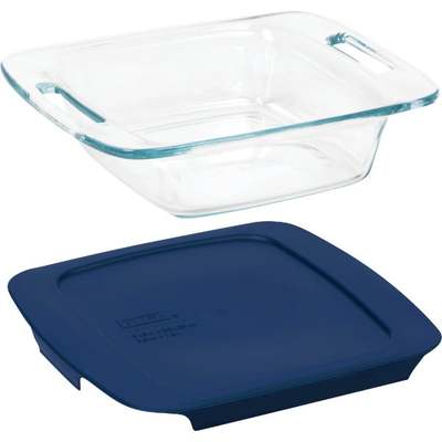 Pyrex 8" Square Cake Dish W/ Lid