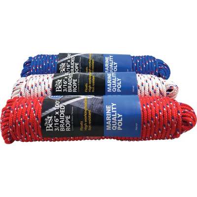 Do it Best 3/16 In. x 100 Ft. Assorted Colors Diamond Braided Polypropylene